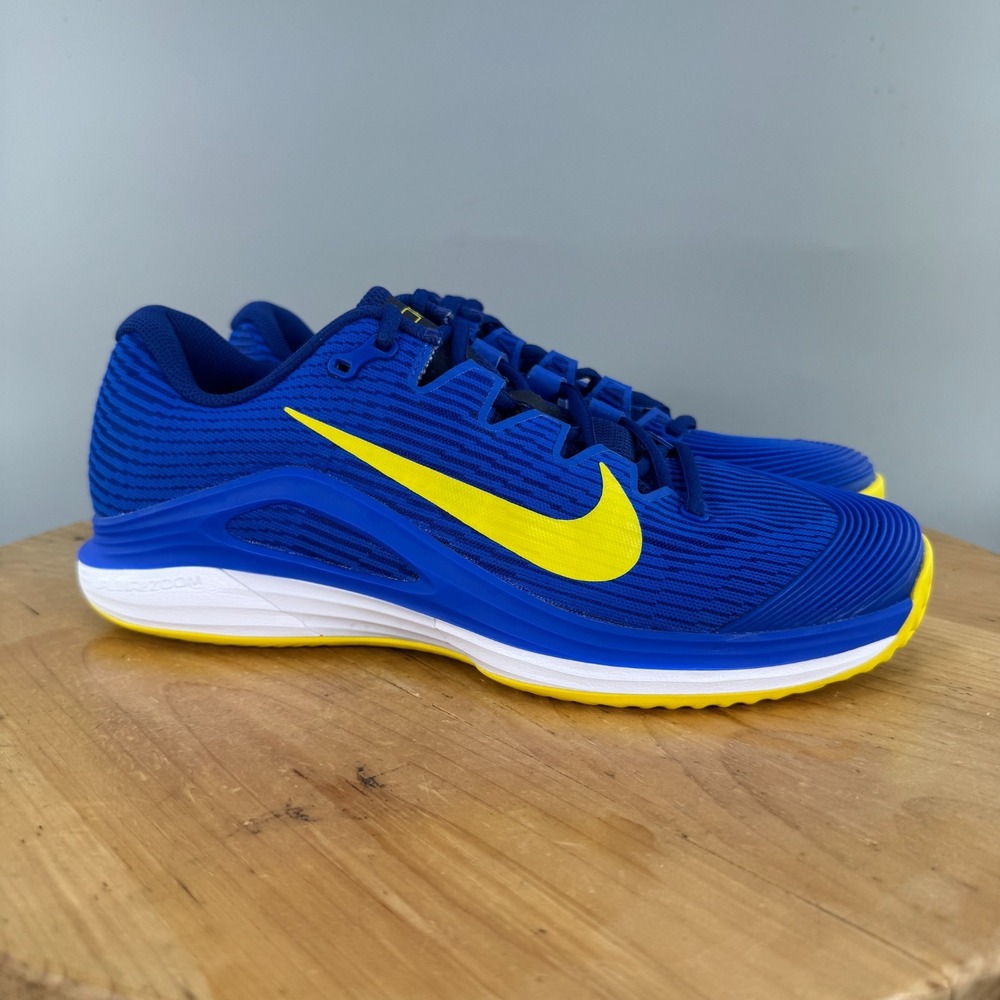 Nike Zoom Vapor 12 Clay Mens Size 9.5 Tennis Shoes Racer Blue Lightning Yellow